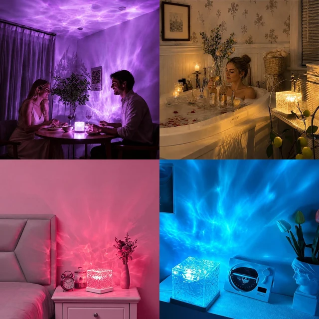 Alt view image 7 of 7 - Projector,16 Color Shower Lamp with Remote for Bedroom & Room Decor | Ambient Lighting with Dimmer, Night Light Projector with Dynamic Ripple Effect, Mood Lighting for Bathroom Bedroom Home Decor