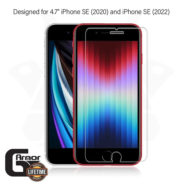 Alt view image 2 of 5 - 2 Pack Glass Screen Protector for iPhone SE 2nd & 3rd Generation | 9H Premium Tempered Glass, Lifetime Replacement, Ultra Clear, Scratch Resistant, Phone Case Friendly, Display Protective Film