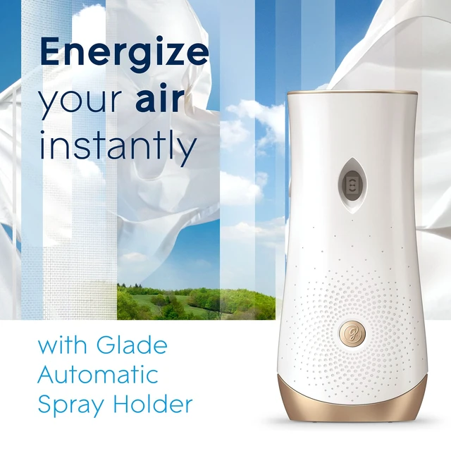 Alt view image 2 of 7 - Automatic Spray Air Freshener Refill, Clean Linen, 3 Count | 6.2 oz Each, Home and Bathroom Use, Fits Glade Automatic Spray Holder, Adjustable Timed Fraegrance Release, Odor Fighting