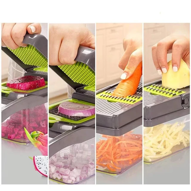 Alt view image 2 of 6 - Viral Veggie Chopper & Vegetable Cutter with Blades and Container | Viral Veggie Cutter with Container for Food Onion Fruit Salad Potato Christmas Gift Cooking Tool