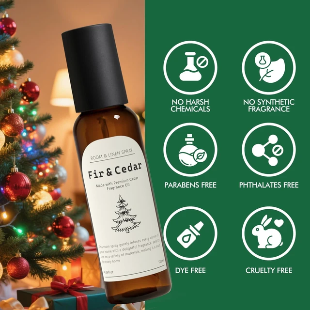 Alt view image 3 of 6 - Fir & Cedar Room Spray, Concentrated Room Spray for Home Fragrance, Long Lasting Air Fresheners for Home, Bedding, Fabrics, Odor Eliminator, 8.12 fl oz