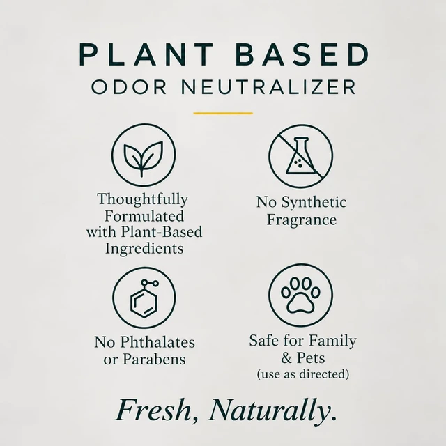 Alt view image 2 of 6 - Plant-Based Odor Eliminator Spray Natural Essential Oil Air Freshener for Home, Bathroom, Fabrics & Pet Areas 8 oz (Citrus Veil)