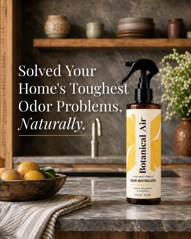 Alt view image 3 of 6 - Plant-Based Odor Eliminator Spray Natural Essential Oil Air Freshener for Home, Bathroom, Fabrics & Pet Areas 8 oz (Citrus Veil)