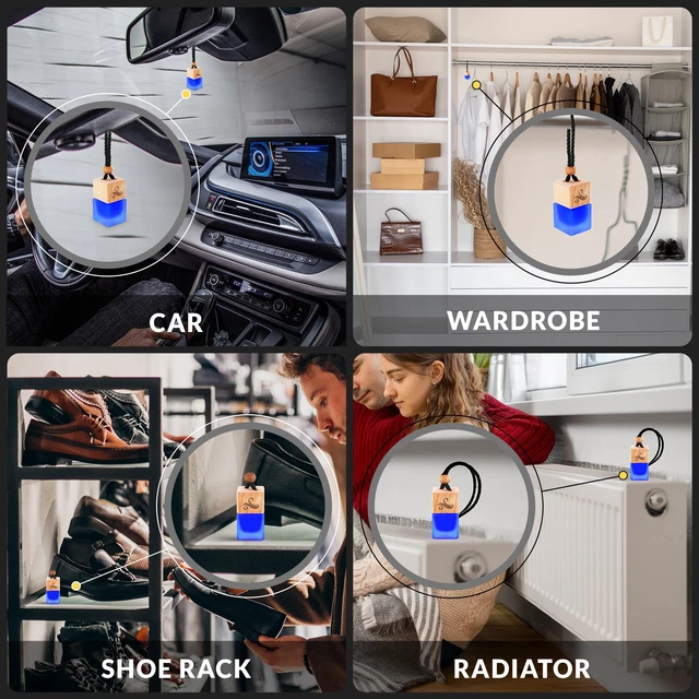 Alt view image 7 of 7 - Car Air Freshener for Men - Solvère Inspired Perfume Diffuser Home by Perfa | Luxury Fragrance - Long Lasting Freshness with Odor Eliminator Technology with Vent Clip - Great for Any Vehicle - 8ml