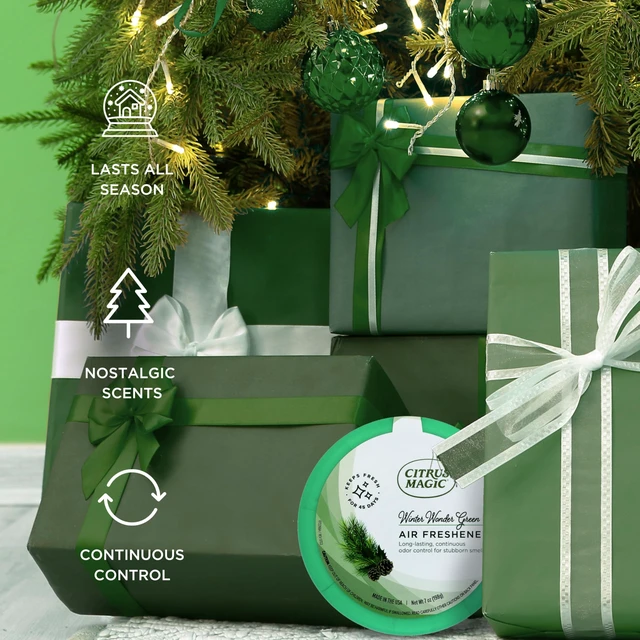 Alt view image 5 of 7 - Solid Air Fresheners, Winter Wonder Green, 7 Ounce, Pack of 3 | Holiday Fragrance, Odor Absorbing, Passive Diffusion, Odor Elimination Up to 45 Days Each, Ideal for Home