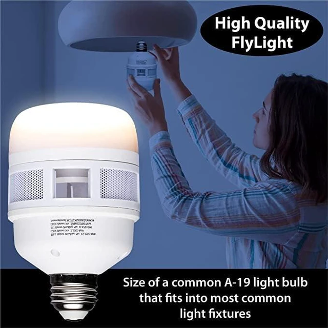 Alt view image 5 of 7 - Flylight LED Flying Insect Trap Light Bulb | Built-in internal vacuum automatically attracts, suctions & traps flying bugs