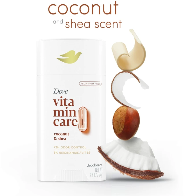Alt view image 3 of 6 - Coconut & Shea Butter VitaminCare+ Aluminum-Free Deo Stick, 2.6 oz | 72 Hour Breathable Odor Protection for Women
