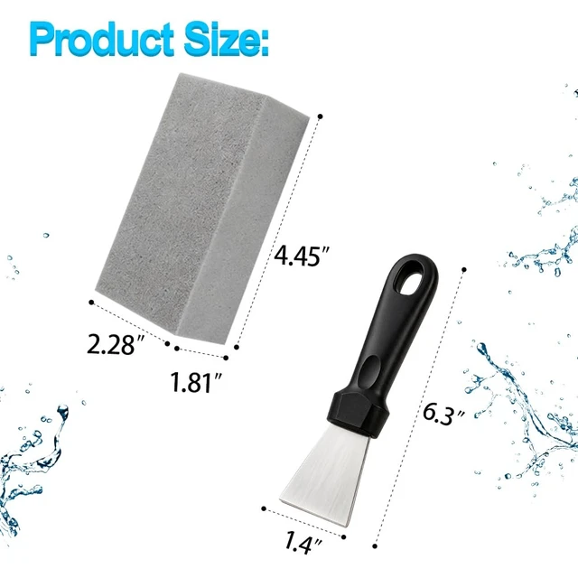 Alt view image 2 of 7 - for Calcium Build Up Set, Pumice Stone for Pool Tile Cleaning, Calcium Remover for Tile & Plaster Stain, Grout & Concrete Scouring