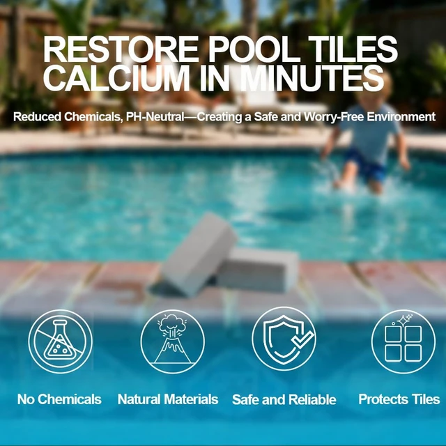 Alt view image 4 of 7 - for Calcium Build Up Set, Pumice Stone for Pool Tile Cleaning, Calcium Remover for Tile & Plaster Stain, Grout & Concrete Scouring