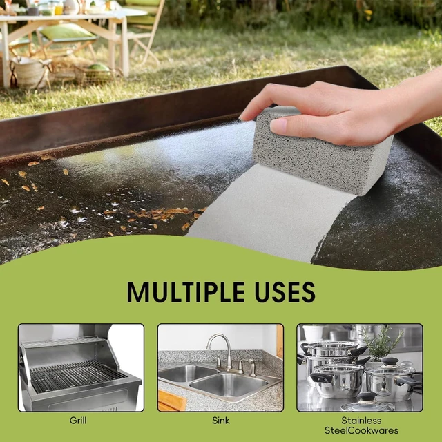 Alt view image 6 of 7 - 8-Pack Natural Pumice Cleaning Stones | Non-Scratch, For Grill & Griddle, For BBQ, Oven, Tile, Pool, Kitchen Surfaces
