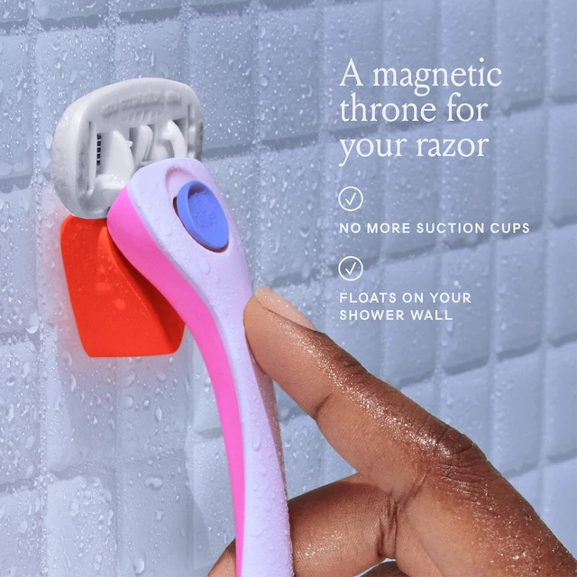Alt view image 7 of 7 - Razors for Women, DreamPop - 1 Handle, 4 Refills & Magnetic Holder | 5 blade womens razors for sensitive skin, Surrounded by aloe shave soap, Ergonomic handle, Pivoting head, Magnetic Holder