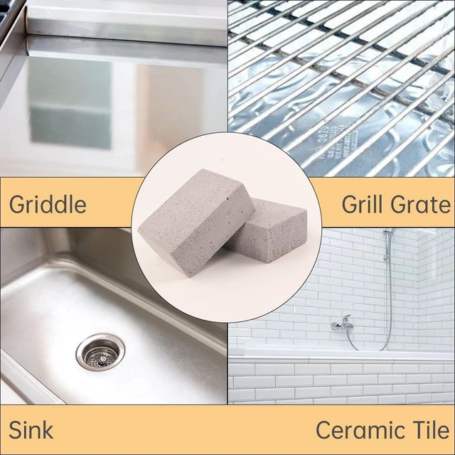 Alt view image 7 of 7 - 8 Pack Grill Brick Griddle Stone Pumice Cleaning Block | Commercial grade cleaner for oven, stove, BBQ grill, cookers, frying pans, racks and flat tops