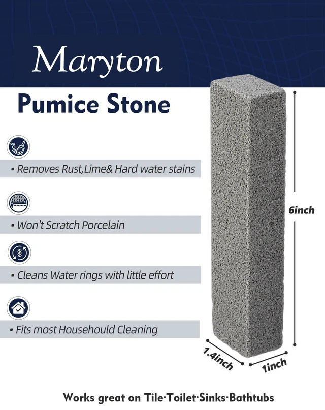 Alt view image 2 of 7 - Pumice Stone for Toilet Cleaning, Value Pack 16 Pcs | Non Scratch, for Removing Stubborn Hard Water Stain on Toilet Bowl, Tile, Kitchen, Easy to Use