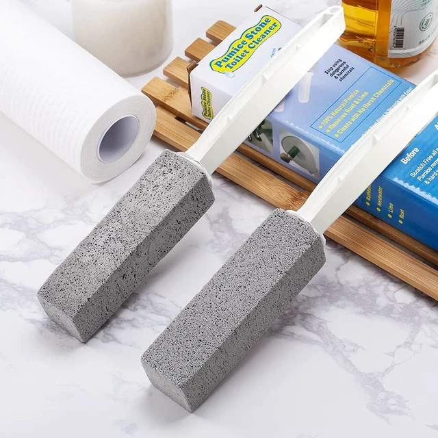 Alt view image 2 of 7 - 2 Pack Pumice Stone Toilet Cleaner with Handle, Hard Water Remove | Natural Pumice Stone Toilet Cleaner for Hard Water Stains, Toilet Rings, Rust & Limescale, Gentle on Porcelain Sink & Grill