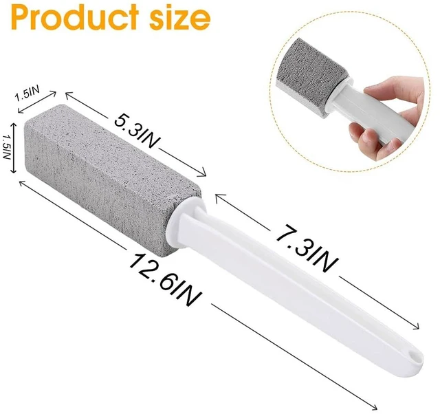 Alt view image 3 of 7 - 2 Pack Pumice Stone Toilet Cleaner with Handle, Hard Water Remove | Natural Pumice Stone Toilet Cleaner for Hard Water Stains, Toilet Rings, Rust & Limescale, Gentle on Porcelain Sink & Grill
