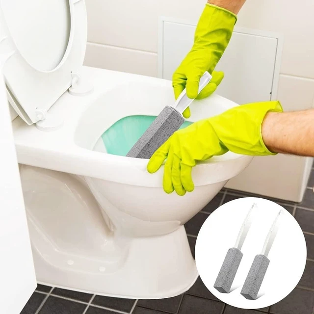 Alt view image 6 of 7 - 2 Pack Pumice Stone Toilet Cleaner with Handle, Hard Water Remove | Natural Pumice Stone Toilet Cleaner for Hard Water Stains, Toilet Rings, Rust & Limescale, Gentle on Porcelain Sink & Grill