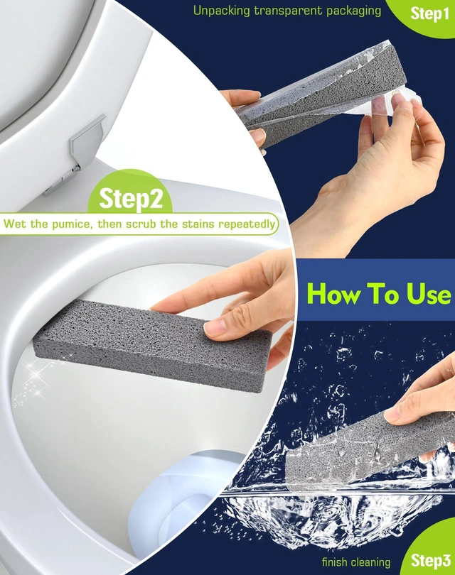 Alt view image 6 of 7 - Pumice Stone for Toilet Cleaning, Value Pack 16 Pcs | Non Scratch, for Removing Stubborn Hard Water Stain on Toilet Bowl, Tile, Kitchen, Easy to Use