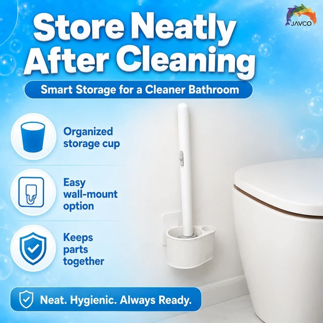 Alt view image 4 of 6 - Pumice Stone for Toilet Bowl Cleaning, 8-in-1 Toilet Cleaning Kit with 6 Replaceable Fish Heads, 17" Extra Long Handle, Wall Mount Holder, Removes Hard Water Stains, Mineral Deposits & Rust Rings