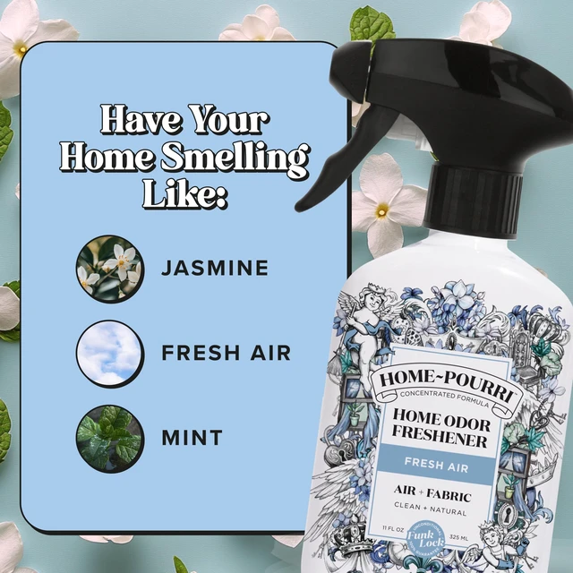 Alt view image 4 of 5 - Air + Fabric Odor Freshener Spray, Fresh Air, 11 Fl Oz | Multi-Purpose Room Deodorizer with Essential Oils, for Carpets, Couches, Bedding & Curtains, Up to 570 Uses