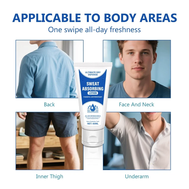 Alt view image 4 of 7 - Face Antiperspirant Sweat Absorbing Lotion Matte Finish 60 mL | Sweat-Wicking lotion, Lightweight, Long-Lasting Sweat Block & Oil Control for Forehead, Cheeks & Armpit, for Women Men