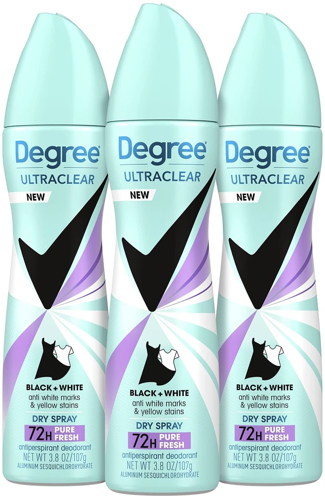 Main image of UltraClear Antiperspirant Deodorant Dry Spray, 3 Count, 3.8 oz | For black and white clothes, helps prevent visible marks while providing 72-hour sweat and odor protection.
