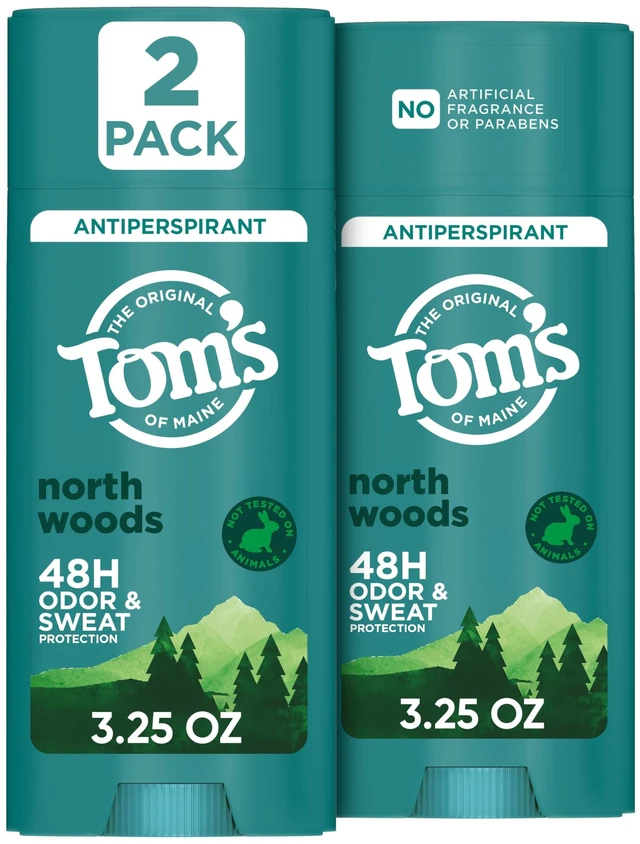 Main image of North Woods Antiperspirant, 3.25 oz (2 Pack) | No Artificial Fragrances, Dyes, or Preservatives, Baking Soda Free, 48-Hour Odor Protection