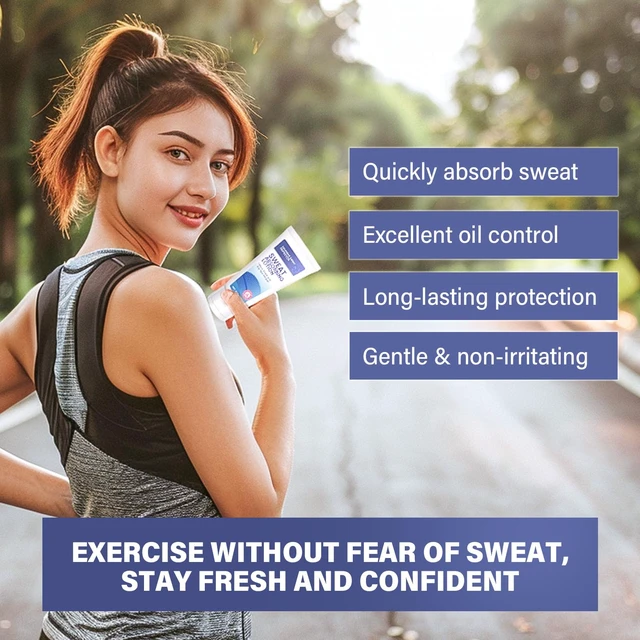 Alt view image 2 of 7 - Antiperspirant Sweat Absorbing Lotion, Moisturizing Formula for Men & Women, Long- Lasting Sweatblock Cream for Forehead, Scalp, Cheeks & Armpit, Oil Control Matte Finish