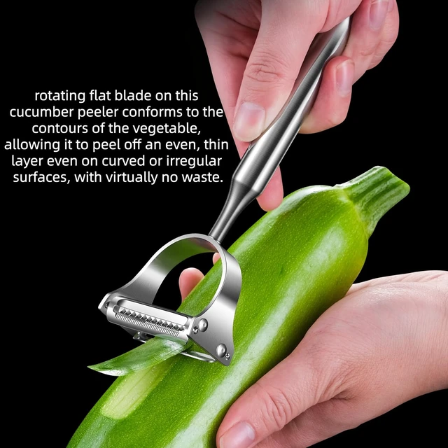 Alt view image 4 of 7 - 2 in 1 Stainless Steel Julienne Vegetable Peeler | veggie noodle peeler for potato cabbagecarrotcucumberfruit.Dual-function: peels and julienne shreds
