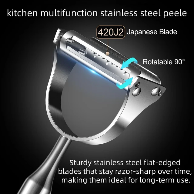 Alt view image 6 of 7 - 2 in 1 Stainless Steel Julienne Vegetable Peeler | veggie noodle peeler for potato cabbagecarrotcucumberfruit.Dual-function: peels and julienne shreds