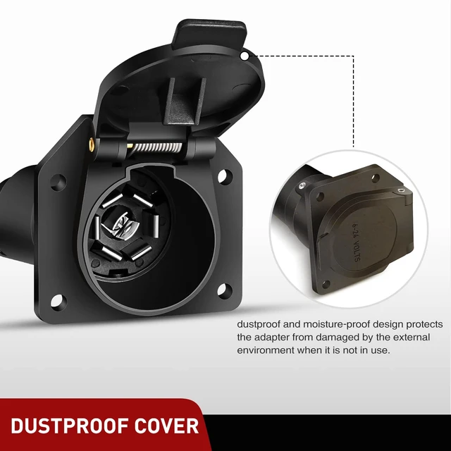 Alt view image 6 of 7 - 4 Way Flat to 7 Way Round Blade Trailer Adapter Wiring Harness | 4 Pin to 7 Pin Electrical Connect Wiring Plug Connector with Mounting Bracket for RV Truck Factory Tow Package