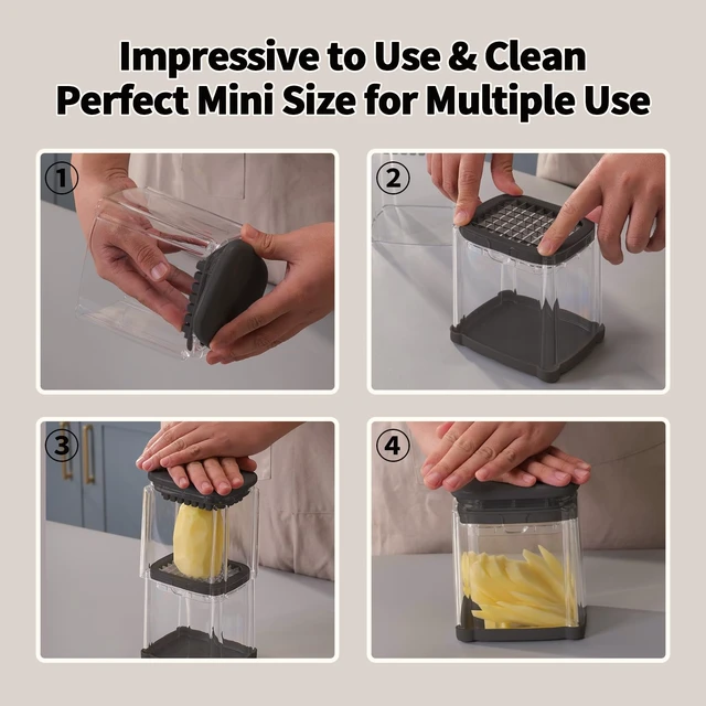 Alt view image 3 of 7 - French Fry Cutter, Potato Onion Cutter, Professional Homestyle Vegetable Chopper Dicer, Great for Potatoes Carrots Cucumbers Zucchini Peppers 3/8 inch Blade(Only 1 Blade)