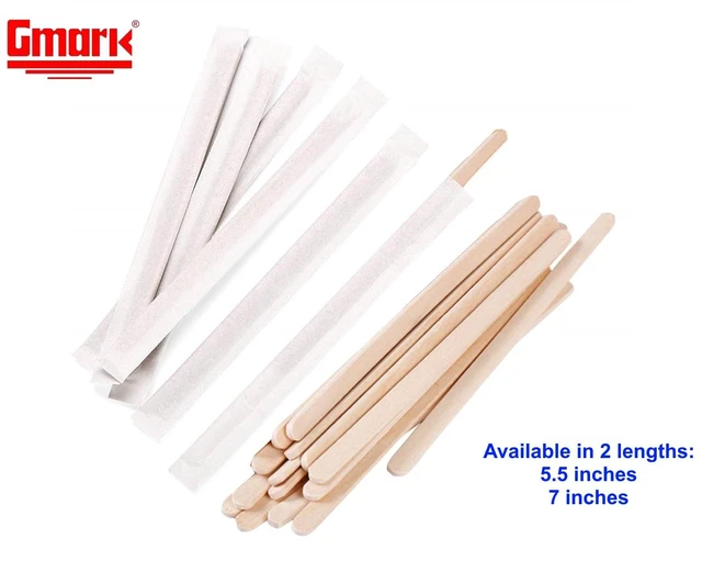 Alt view image 4 of 7 - 1.8mm Individually Wrapped Coffee Stir Sticks 7 inch 500 Count Extra Thick Heavy Duty Birch Wood - Professional Paper Wrapped Coffee & Tea Stirrers, Snap-Resistant & Eco-Friendly GM1116A