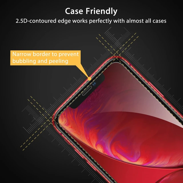 Alt view image 2 of 7 - 3-Pack Screen Protector for iPhone XR/11,Tempered Glass | 9H Tempered Glass, Case Friendly, 2.5D Round Edge, Anti Scratch, Bubble Free, Easy Install Tool