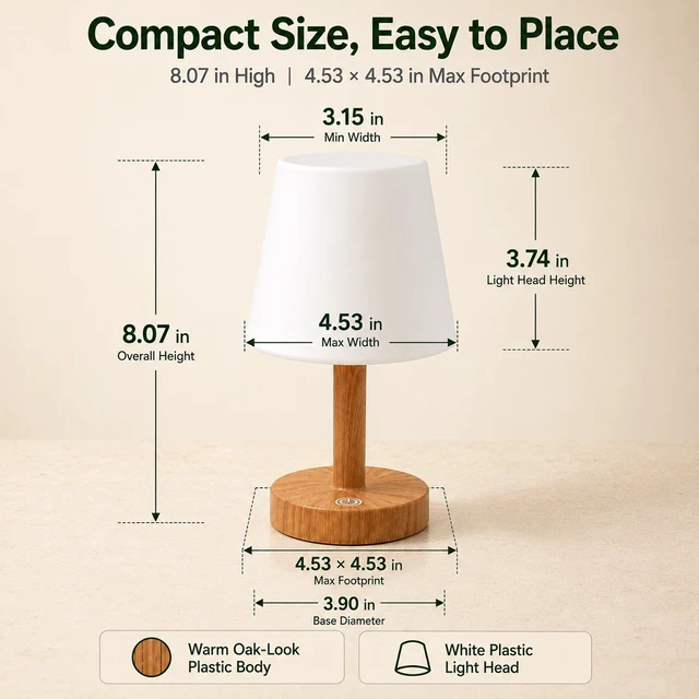 Alt view image 6 of 7 - Rechargeable Table Lamp, Mini Cordless Shower Lamp for Bathroom, IP54 | 2000mAh Battery Operated, Soft glow for Shower Shelves, Vanity, Bedside and Patios, 3 Color , Ttouch Dimming