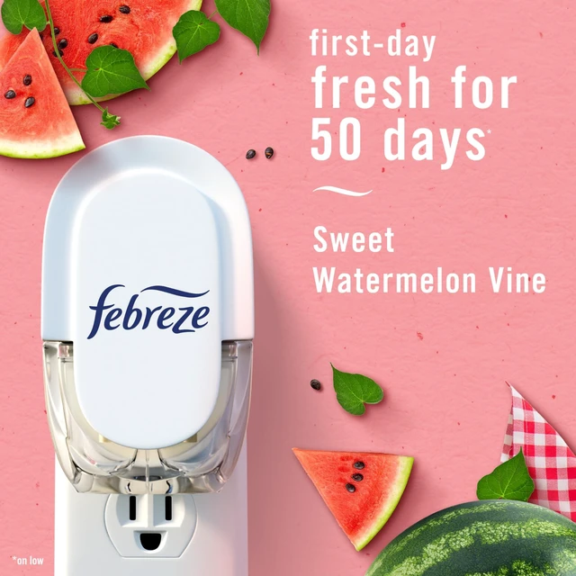 Alt view image 5 of 7 - Odor-Fighting Fade Defy PLUG Air Freshener, Southern Lilac Mornings, Sweet Watermelon Vine, Pack of 4 (2 of Each), .79 fl. oz. Oil Refill