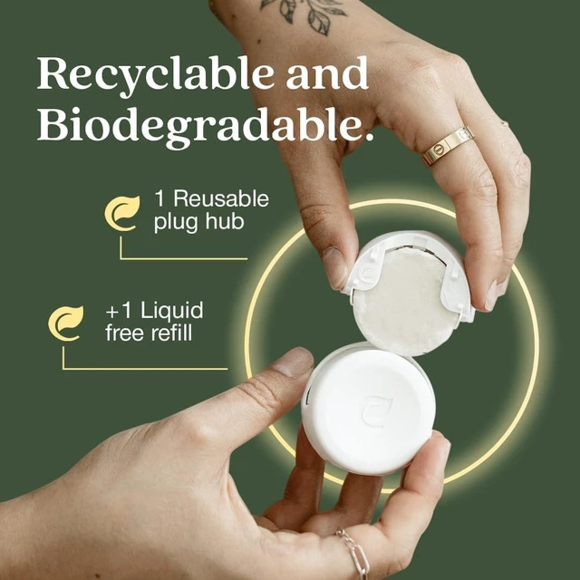 Alt view image 5 of 6 - Non-Toxic* Air Freshener Plug-In Plug Hub® Kit for Home, 1 Pack | Non-Toxic* Air Freshener w/ Lemon Leaf & Thyme Scent | Fits Standard Outlets for Daily Use | Pet-Friendly w/ Paper Refill