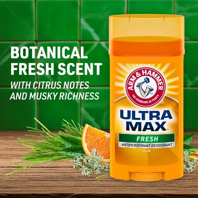 Alt view image 3 of 7 - ULTRA MAX Deodorant, Fresh Scent, Solid Stick 2.6 oz, 4-Pack | Antiperspirant Deodorant, 24-Hour Sweat Protection and Odor Control