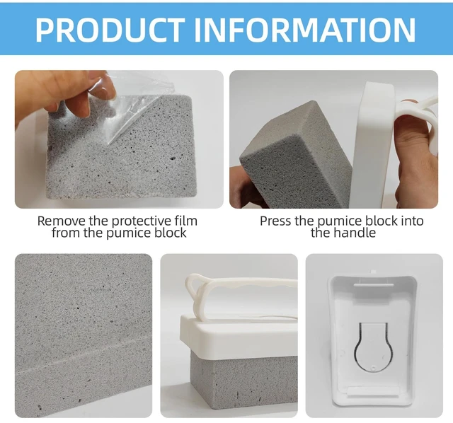 Alt view image 4 of 7 - 6 Pack Pool Pumice Stones with Handle, Handheld Replacement Cleaning Blocks for Pool Tiles, Spa, Grout, and Concrete Stain Removal