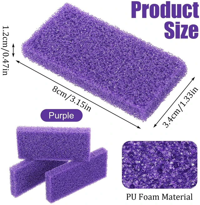 Alt view image 2 of 7 - 100pcs Foot Pumice Stone Bulk,Exfoliating Disposable Foot Pumice Stones,Feet Callus Remover Pedicure Tool,Purple Cleaning Stone Sponge,Double-Sided Scrub Feet Brush Heel Cuticle Bath Spa