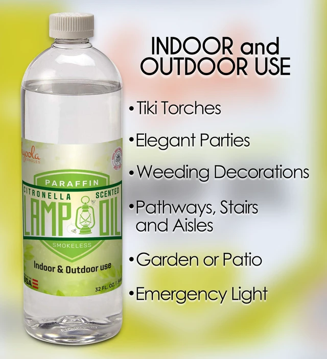 Alt view image 3 of 7 - Citronella Lamp Oil, 32 Ounces - Smokeless Insect and Mosquito Repellent Scented Paraffin Fluid for Indoor and Outdoor Lamp, Lantern and Oil Candle Use - by