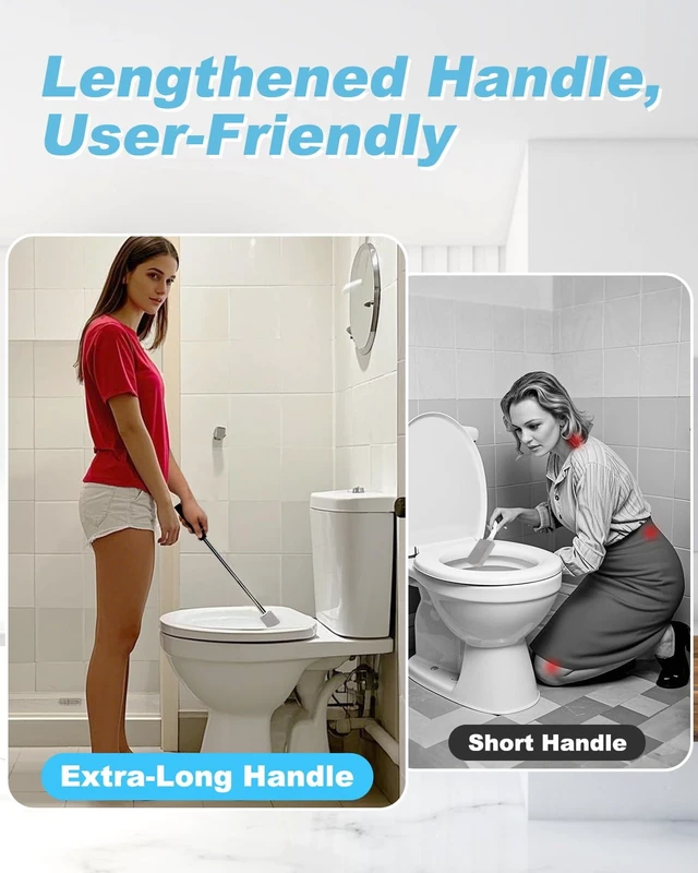 Alt view image 4 of 7 - 6 Pack Pumice Stone Toilet Bowl Cleaner | 22" Stainless Handle Hard Water Stains Remover, Extra Long Pumice Brush for Toilet, Sink, Pool, Tile, Grill