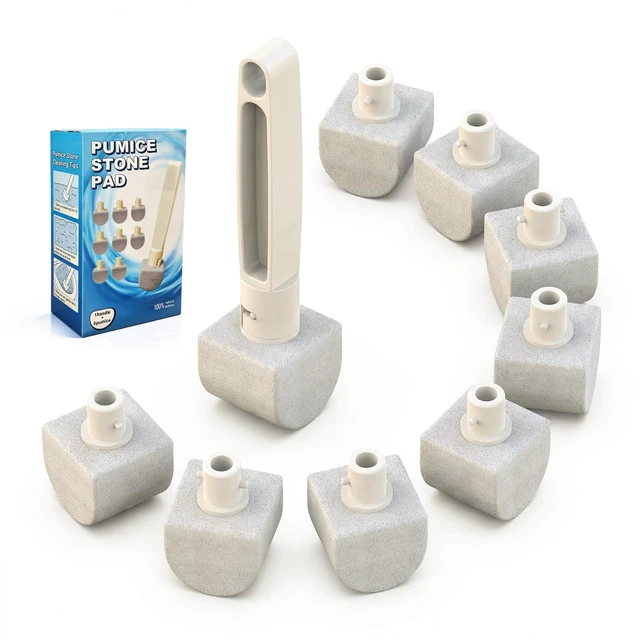 Main image of Stone Toilet Bowl Cleaner 8 Refills for Hard Water & Limescale | Removes hard water rings & limescale from toilets, tiles & sinks without scratching 8 refill heads.