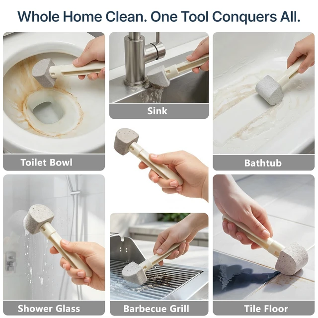 Alt view image 5 of 7 - Stone Toilet Bowl Cleaner 8 Refills for Hard Water & Limescale | Removes hard water rings & limescale from toilets, tiles & sinks without scratching 8 refill heads.