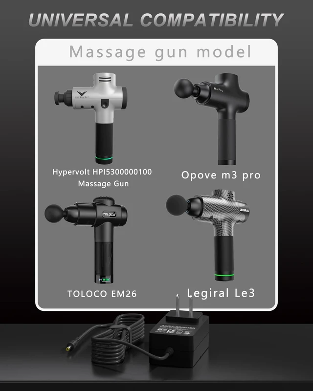 Alt view image 4 of 6 - Massage Gun Charger Replacement for DC 24V or 25.2V Brushless Motor Massage Gun Charging Cord Compatible with Hypervolt Taotronics Opove Toloco Legiral Bobbito Phoenix CHIROGUN Aldom Charger