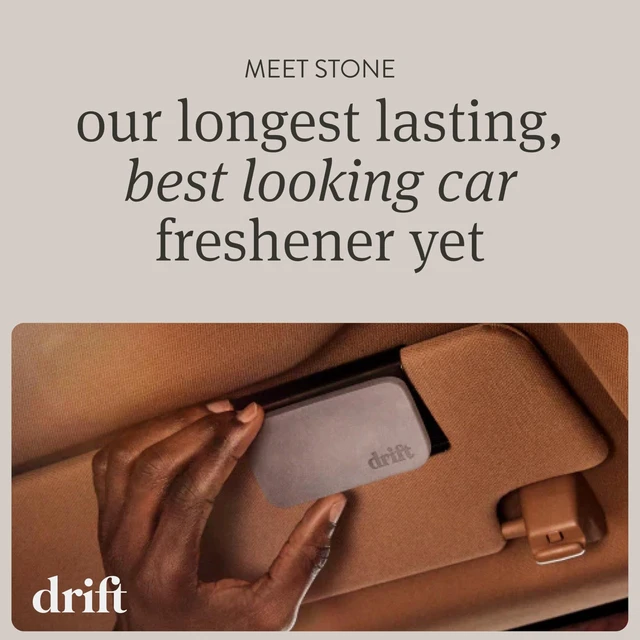 Alt view image 2 of 6 - Car Air Freshener - Stone Air Freshener Car Odor Eliminator - Long Lasting Scent - Auto Accessories - Metal Clip - Essential Oils - Clean Ingredients - Teak Scent Starter Kit