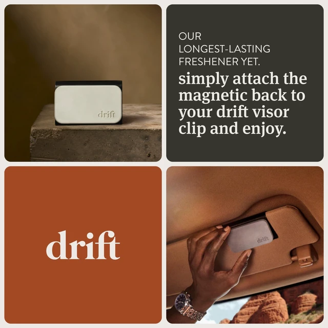 Alt view image 5 of 6 - Car Air Freshener - Stone Air Freshener Car Odor Eliminator - Long Lasting Scent - Auto Accessories - Metal Clip - Essential Oils - Clean Ingredients - Teak Scent Starter Kit