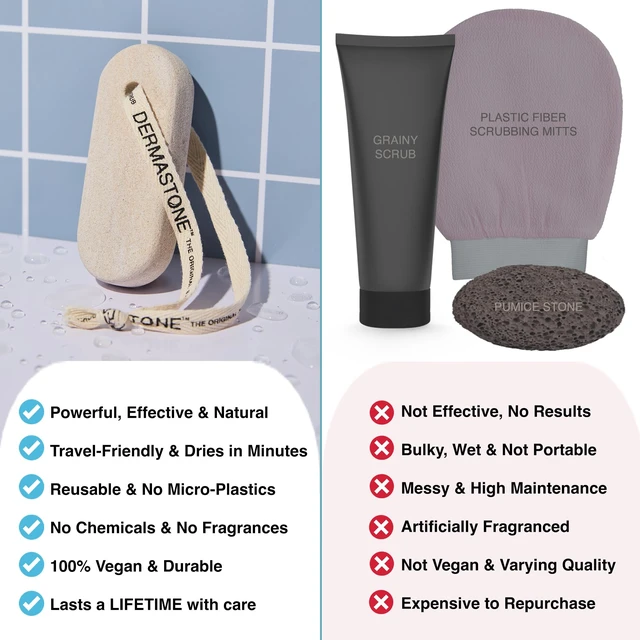 Alt view image 6 of 7 - LEG & BODY SCRUB - Deep Exfoliating Stone Body Scrubber for Strawberry Legs Treatment, Leg Exfoliator Ingrown Hair, Dead Skin Remover, Foot Scrub & Natural Body Exfoliator for Women Men