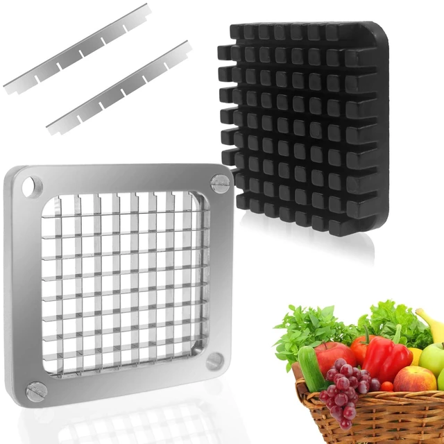 Main image of Commercial Vegetable Replacement Chopper 3/8 Blade | Replacement Chopper Dicer Stainless Steel Blade and Pusher Block for Fruit Cutting Machine Tomato onion French Fries Cutter