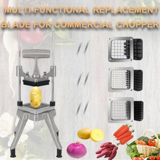 Alt view image 4 of 7 - Commercial Vegetable Replacement Chopper 3/8 Blade | Replacement Chopper Dicer Stainless Steel Blade and Pusher Block for Fruit Cutting Machine Tomato onion French Fries Cutter