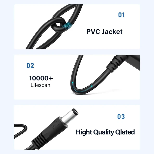 Alt view image 2 of 6 - 8.4V AC/DC Adapter Compatible with Fascial Gun GB-820 Massage Gun KH-320 6 Level Vibration BinNiao HULKBUZZ 7.4V Lithium Ion 7.4 Volt Battery Electric Massager DC8.4V 1A Power Supply Charger